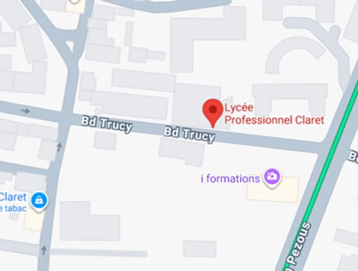 Plan d'accès au lycée Professionnel Claret